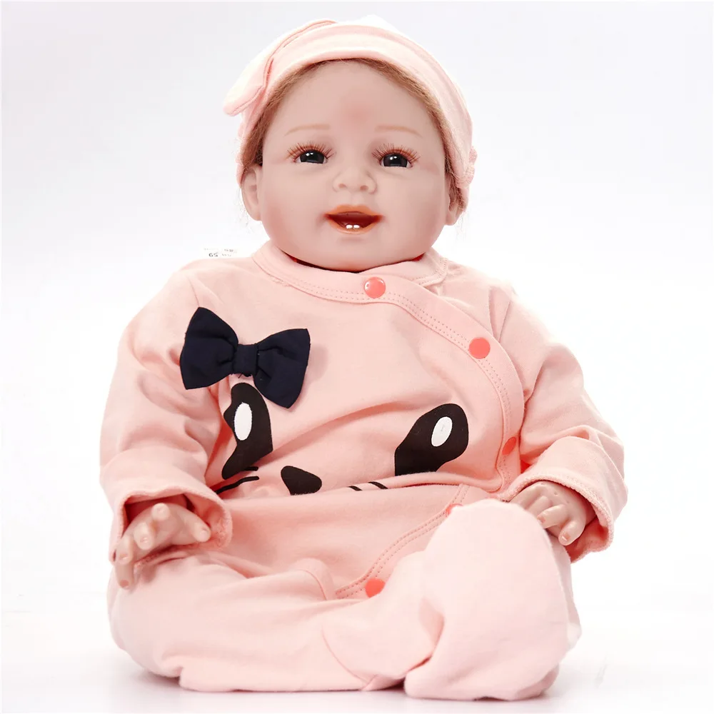 

New Design Reborn Baby Dolls Silicone Cloth Body Babies 22 inch Realike Baby Reborn Kids Fashion Children Kids Birthday Gift