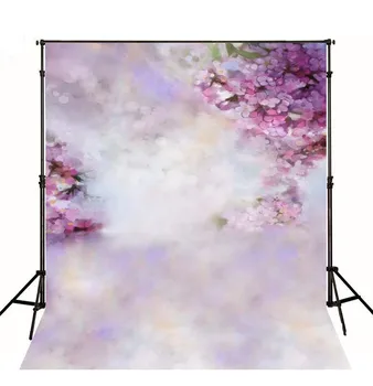 

Hazy Pink Flower Painting backdrops Vinyl cloth High quality Computer printed party Backgrounds for sale