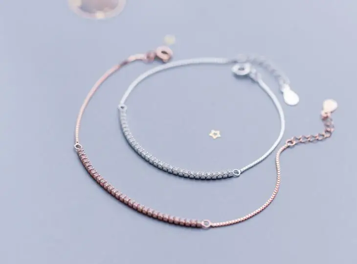 

1PC 5.5MM Authentic REAL. 925 Sterling Silver wHITE/gOLDS Tennis Zirconia AAA+ chain Bracelet GTLS877