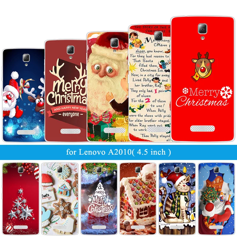 Силиконовый чехол для Lenovo A2010 A 2010 телефона 4 5 дюймов Рождественская ночь задняя