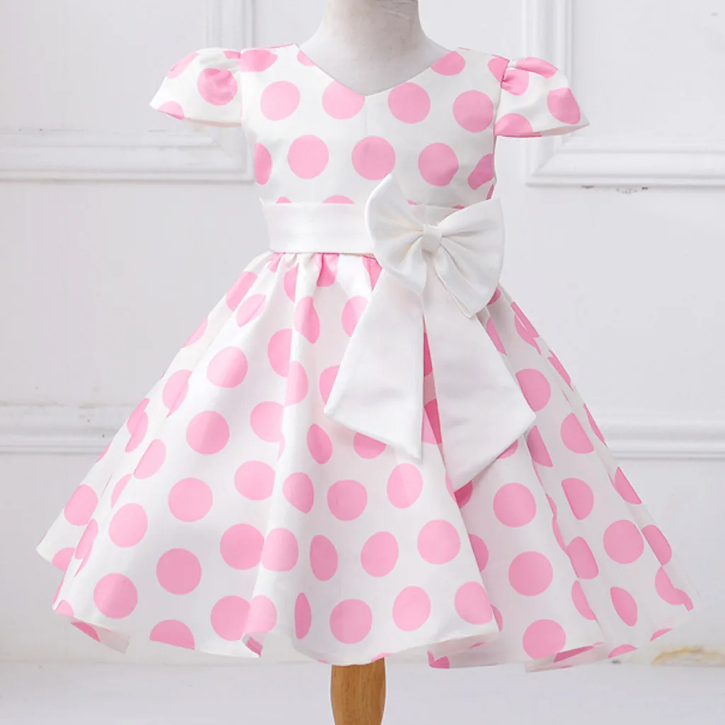 

Girls Dresses Summer 2019 Clothing Girls Child Dot Bow Party Formal Dress Children Baby Tutu Kids Dresses For Girls