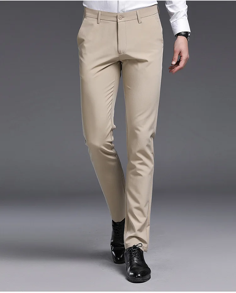 ZY6606-осенние новые мужские повседневные Прямые брюки с небольшой отделкой для ног деловые брюки эластичные большие размеры Тонкий Стиль