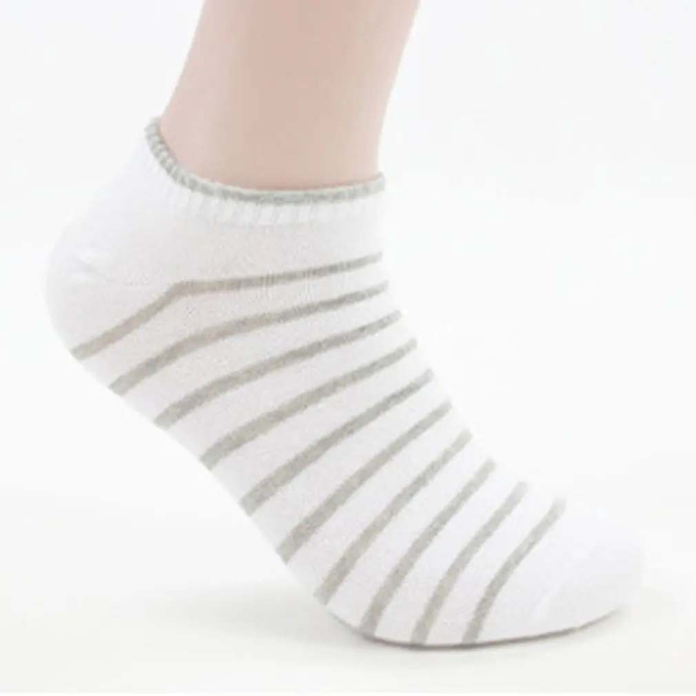 1 пара унисекс Для мужчин Повседневное полосатые хлопковые носки одноцветное Цвет носки прочный очень хорошо впитывает влагу тапочки