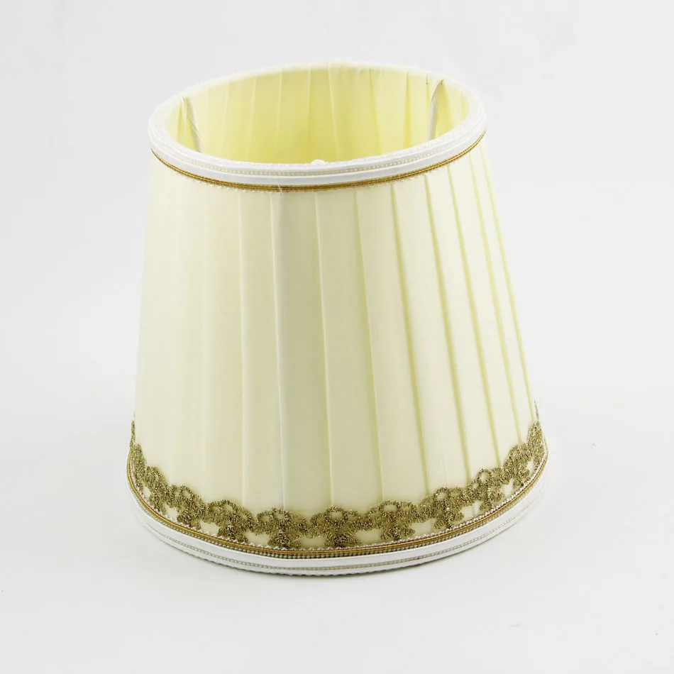 DIA 15.5cm/ 6.10 inch Bedroom Bedside Lamp With Pleated Cloth Fabric
