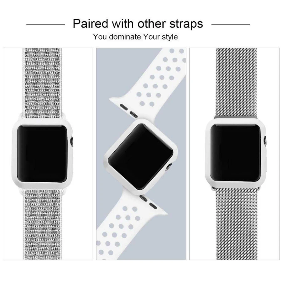 Цветной чехол для часов из ТПУ 38 мм 42 iWatch силиконовый защитный бампер 44 40 Apple Watch