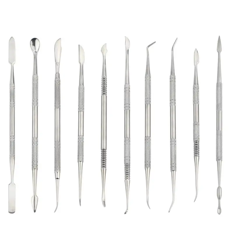 

10pcs Stainless Steel Wax Carvers Spatula Pick Set Clay Pottery Sculpture Tools