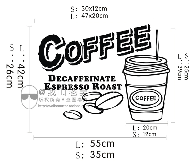 Milk tea Coffee Shop Cafes Ice Cream Bread Cake Kitchen Wall Art Removable Sticker Decal DIY Home Decoration Mural Decor