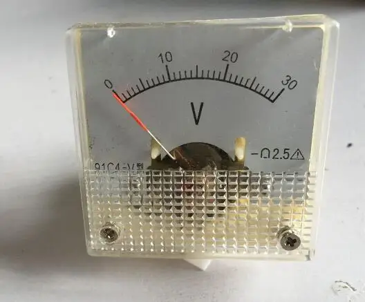 

91C4 DC 0-30V pointer type voltmeter voltage meter mechanical header 45*45mm