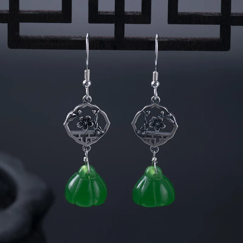 Seedpod of lotus dangle earring woman silver jewelry 100% 925 Sterling silver Jewelry vintage earrings women gift charms