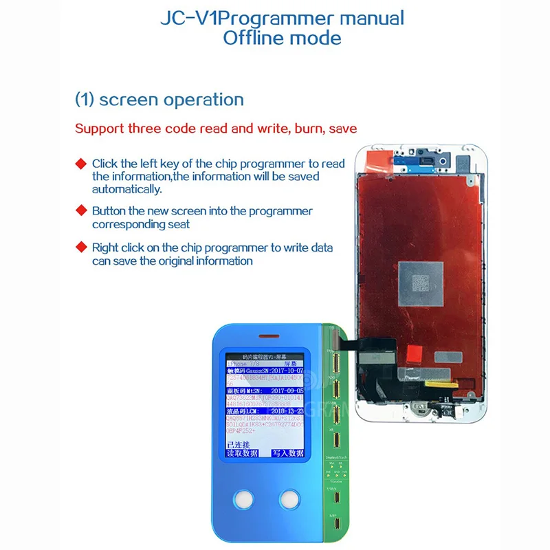 JC V1 ПРОГРАММАТОРЫ eeeprom для iPhone 7 7 P 8 8 P X XR XS MAX Фоточувствительный/ цвет/сенсорный вибратор ремонт логическая плата чтение