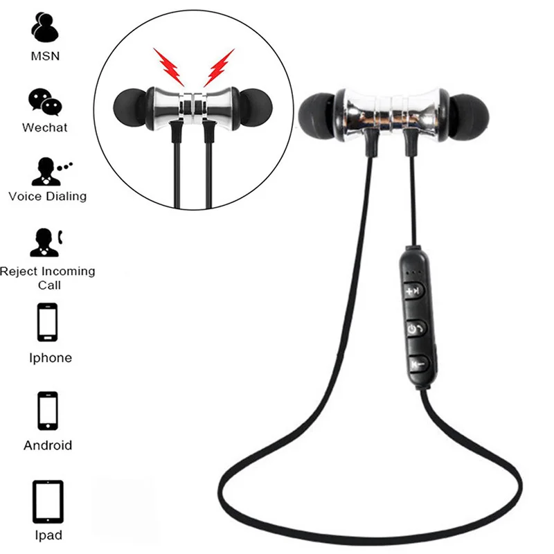

Magnetic Bluetooth 4.2 Wireless Stereo Headset In-Ear Headphone Earphone for Sports JLRJ88