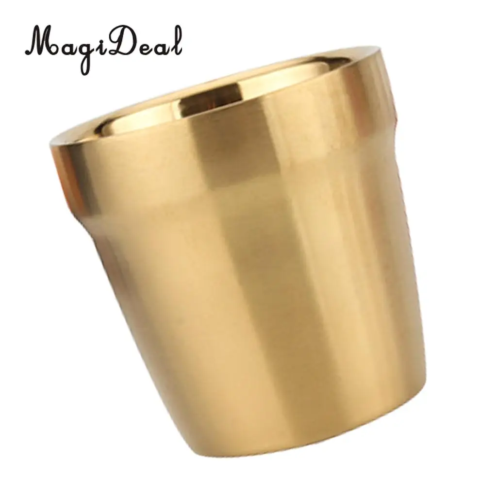 MagiDeal Double Wall Wine Cup 304 Stainless Steel Beer Mug Travel Drinking Glass Gold, Dishwasher Safe, for Ice, Hot Beverage