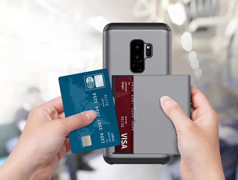 Чехол для телефона Samsung Galaxy S9 Plus держатель карт чехол /S9 накладка с подставкой и