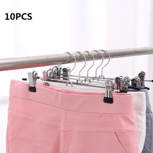 10 Piece Stainless Steel Pants Rack Clip Peg Trousers Clamp Hanger 4