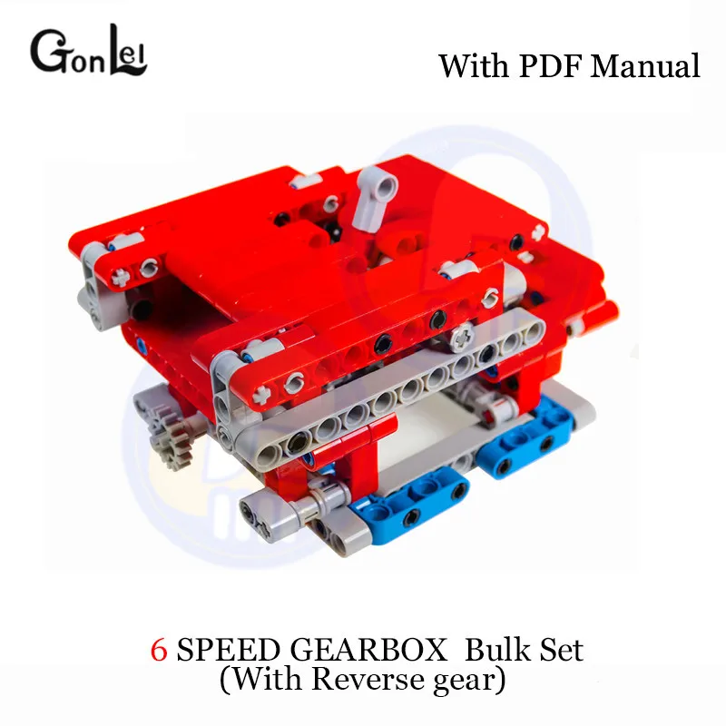 Совместимый с лего Technic MOC набор 8 скоростей последовательная коробка передач V8 V16 строительные блоки кирпичи части DIY игрушки - Цвет: 6 Speed Set Ver.1
