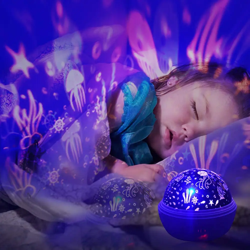 Вращающийся Звездный проектор, Ночной светильник, Luminaria Океанский фонарь, детский ночник для сна, Детская лампа для малышей, Рождественский подарок