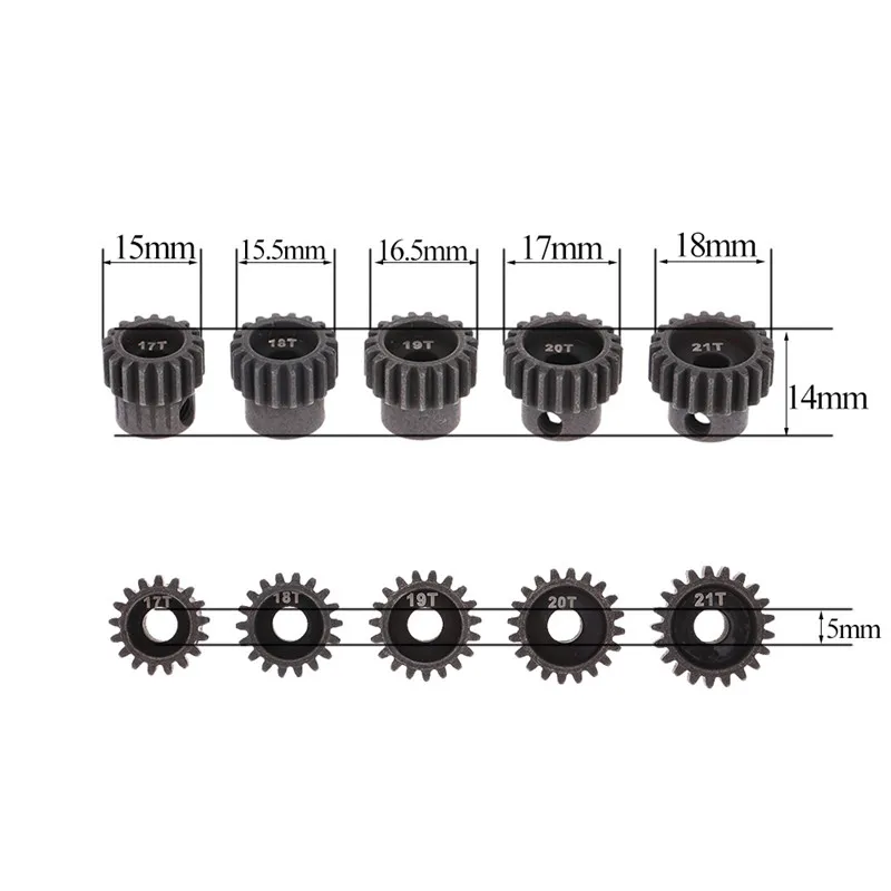 5 шт. 32DP 17 T 18 T 19 T 20 T 21 T моторный зубчатый валик комбинированная шестеренка Набор для 1/8 RC автомобиля щеточный бесщеточный мотор