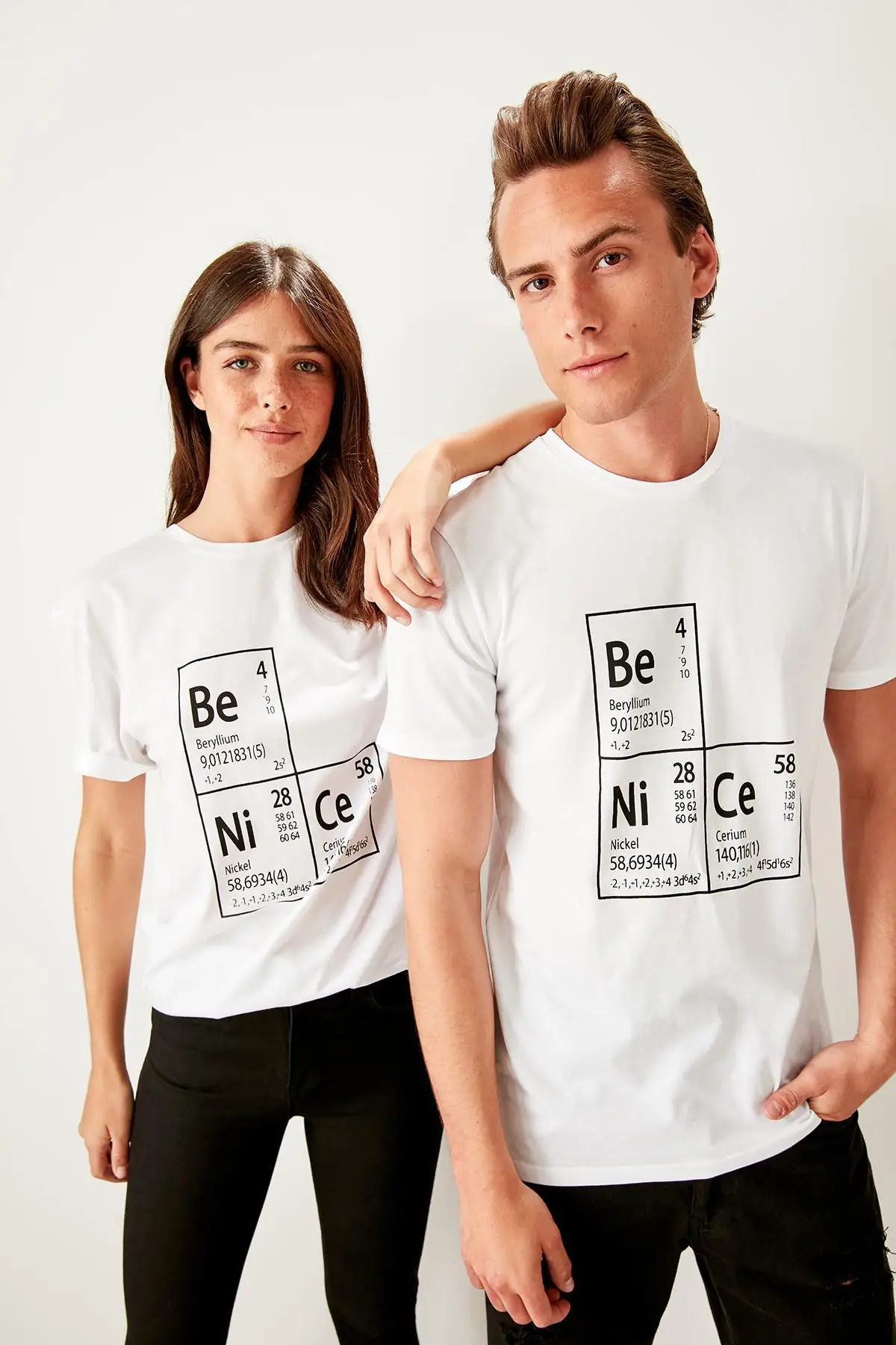 

Trendyol UNISEX White Printed T Shirt TWOSS19TS0028