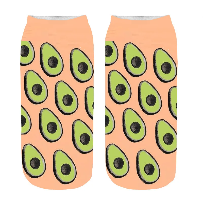 Модные женские носки с 3D принтом; креативные носки с фруктами; Kawaii; Короткие хлопковые короткие носки; забавные милые повседневные носки; подарки для девочек - Цвет: 1