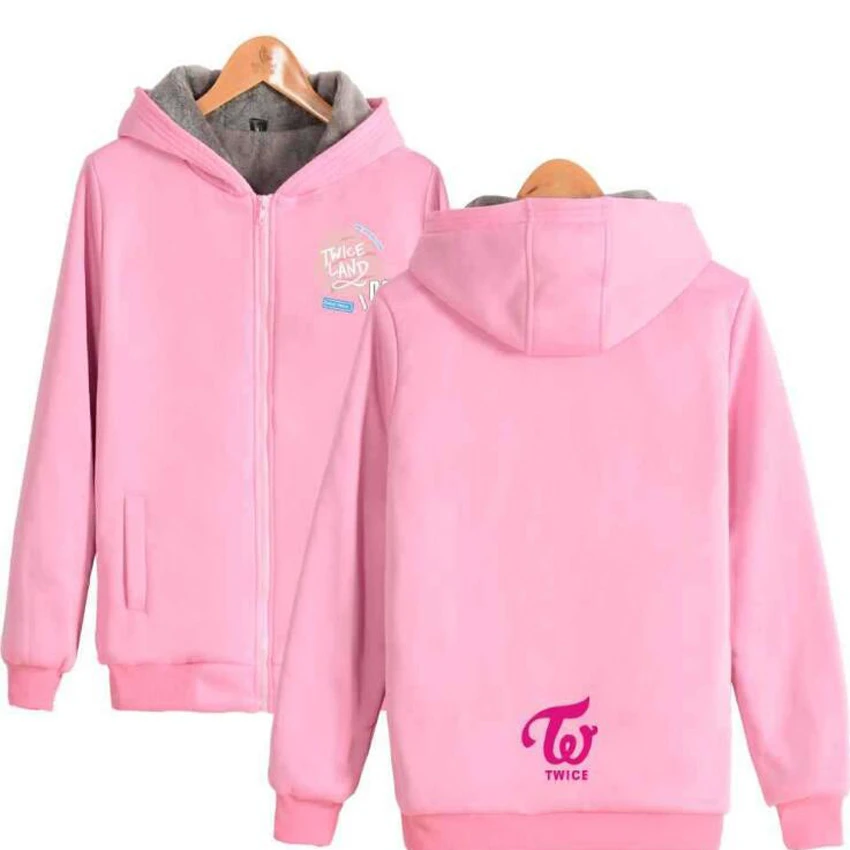Winter Korean Kpop Twice Signal Album Pink Hoodie Sweatshirt For Men Women Fans Supportive Thick Warm Zip Up Hooded Jacket Coat Pink Hoodie Sweatshirt Hoodie Sweatshirtsweatshirt For Men Aliexpress