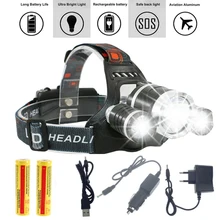 13000LM LED L2+2R5 Headlamp Headlight Head Lamp lighting Light Flashlight Torch Lantern Fishing+18650 battery+Car USB AC Charger