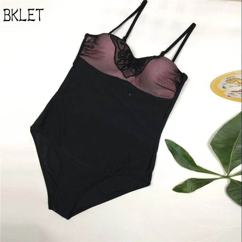 2018 New One Piece Net Yarn Splicing Swimsuit Sexy Swimwear Women