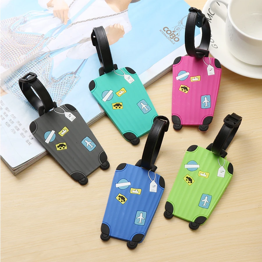 

Personality Pvc Silicone Travel Luggage Tag Bags Accessories Suitcase Tags Name Address Holder Baggage Boarding Tags Label