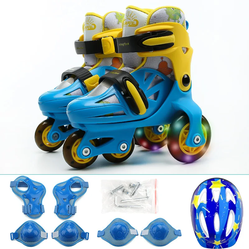  Kids Children Lovely Stable Balance Slalom Parallel Flashing Ice Skate Roller UNBreak Shoes Adjusta