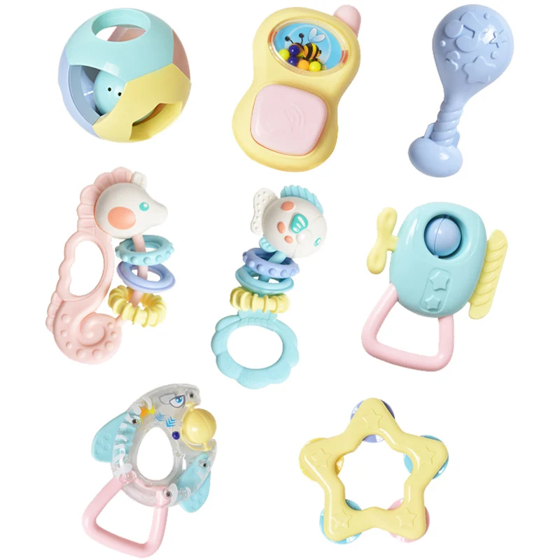 8pcs Baby Toys 0-12 Months Rattles oyuncak Shake Hand Rattle Children Teether Educational toy Newborns Gift Bed Bell For Girls