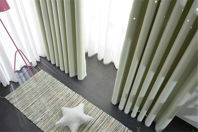 HTEXQ ажурные шторы для гостиной современные украшения для спальни Твердые оконные обработки звездный узор затемненная панель для штор