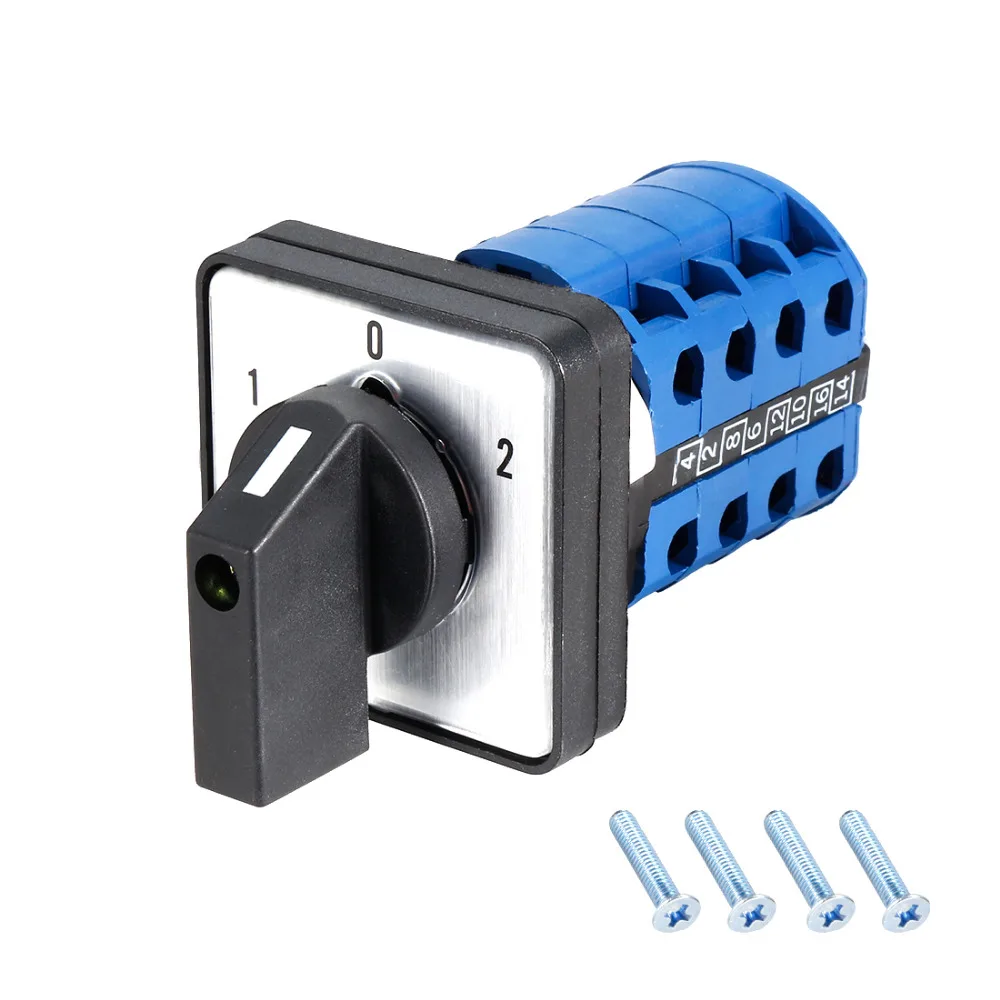 

Uxcell Changeover Switch Rotary Selector Cam Switch Panel Mount 6/8/16 Terminal Latching Ui 550/660V Ith 20/80/100A 2/3 Position