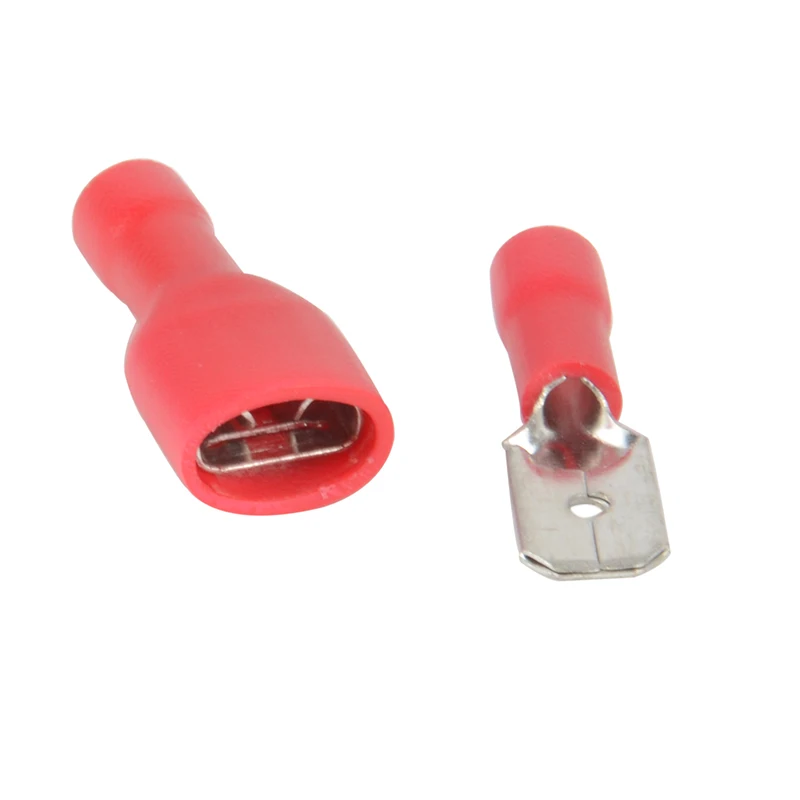 

100pcs Female with Male Red Spade Blade Connectors Insulated Wire Crimp Terminal