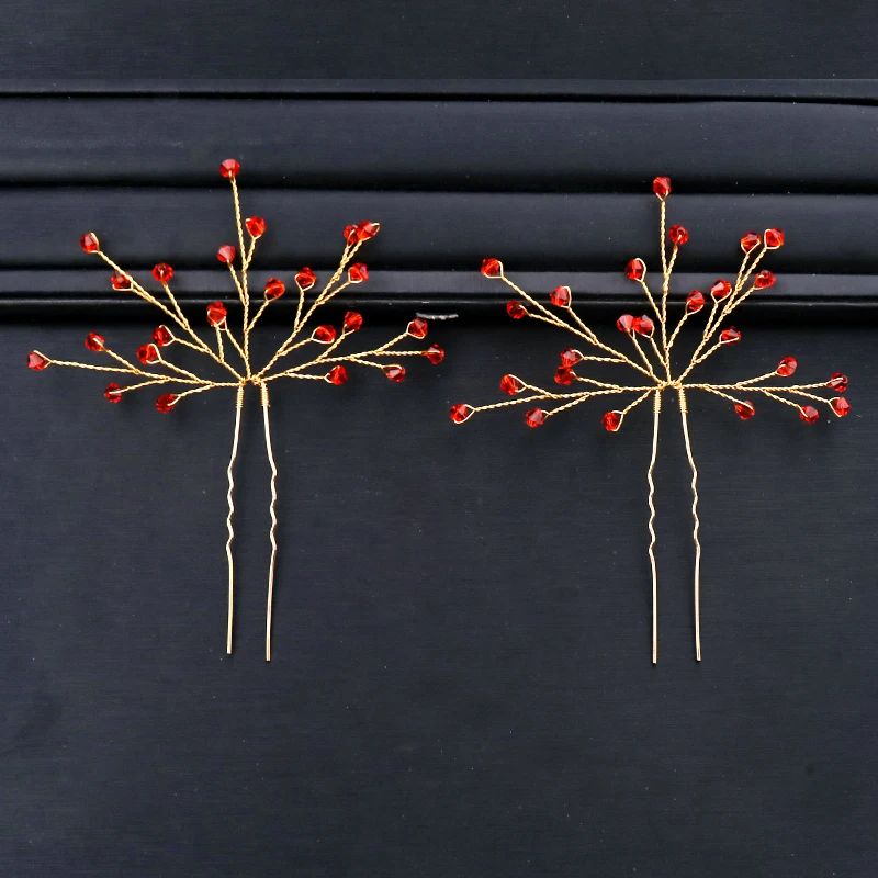 Red Hair Pins  (6)