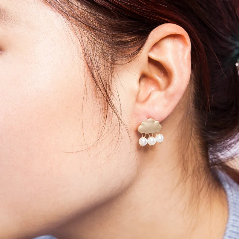 

Cloud Stud Earrings Simulated Pearl Gold Silver Plated Earring Dangle Tassel Charm Eardrop Women Accessories Ear Jewelry