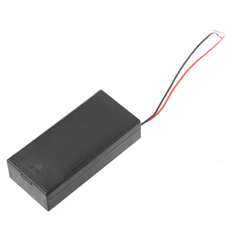 

OOTDTY 3.7V 2x 18650 Battery Holder Box Storage Case Container With Cable ON/OFF Switch
