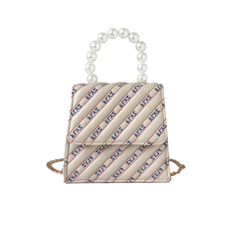 

2018 Ins Brand Pearl Women Bag Small Square Bag Girl Designer Letter Chain Shoulder Messenger Bag Sweet Luxury Women's handbags