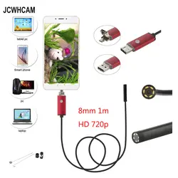 Jcwhcam 8 мм 2.0MP Android USB эндоскопа Камера 1 м 720 P OTG USB Змея пробки инспекции HD720P бороскоп Камера 6LED Водонепроницаемый