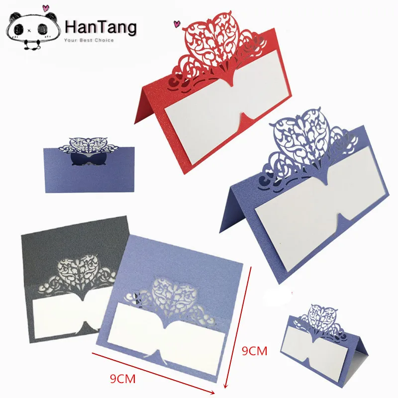 

10/50/100Pcs Wedding Table Card Paper Laser Cut Heart Shape Table Name Card Place Card Wedding Party Decoration Favor Seat Card
