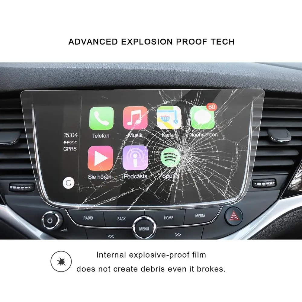 YEE PIN Screen Protector for 2019 GMC Sierra 1500 Intelli Link 8 Inch Center Control Touch Screen Car Navigation Display Glass Protective Film 9H Anti-Scratch and Shock Resistant 