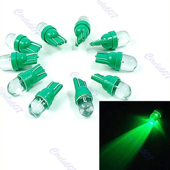 

10PCS Green Gauge LED Light Bulb T10 194 168 Plate Dashboard Side New