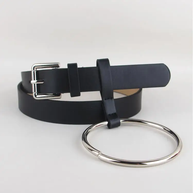 Girls PU Leather Belt Stylish Gold Pin Buckle Wide Waistband Fashion Accessory