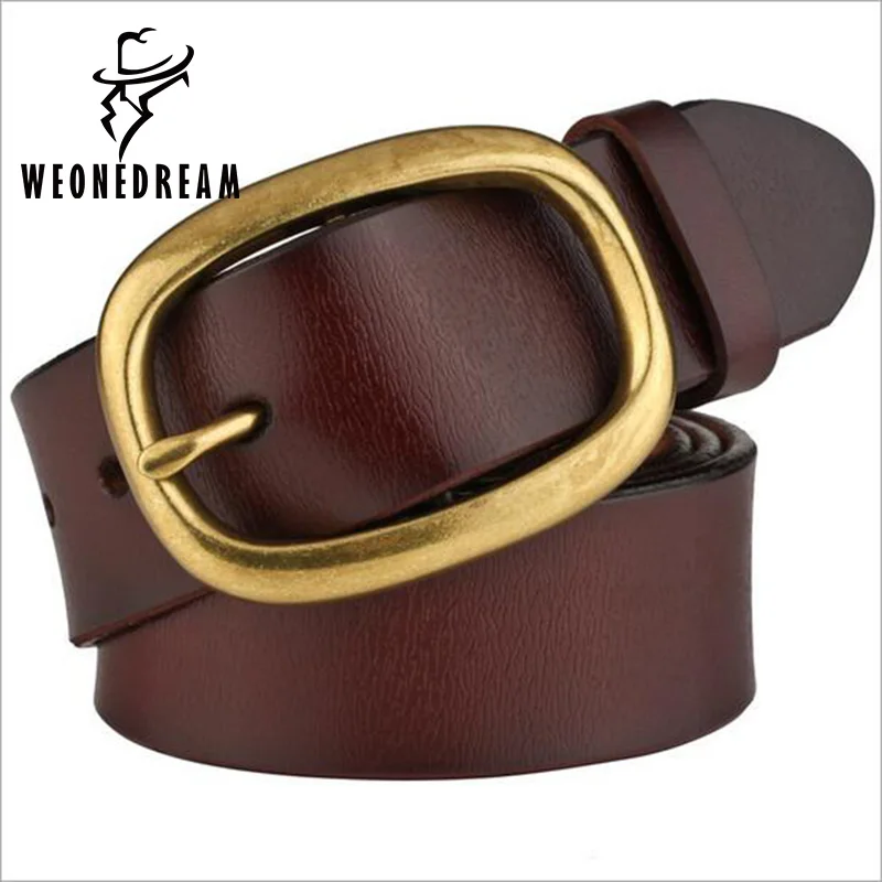 

WEONEDREAM 2018 New Design Belts Men High Quality Leather Pin Buckle Fashion Black/Camel/Coffee/Brown Color Men Luxury Belt