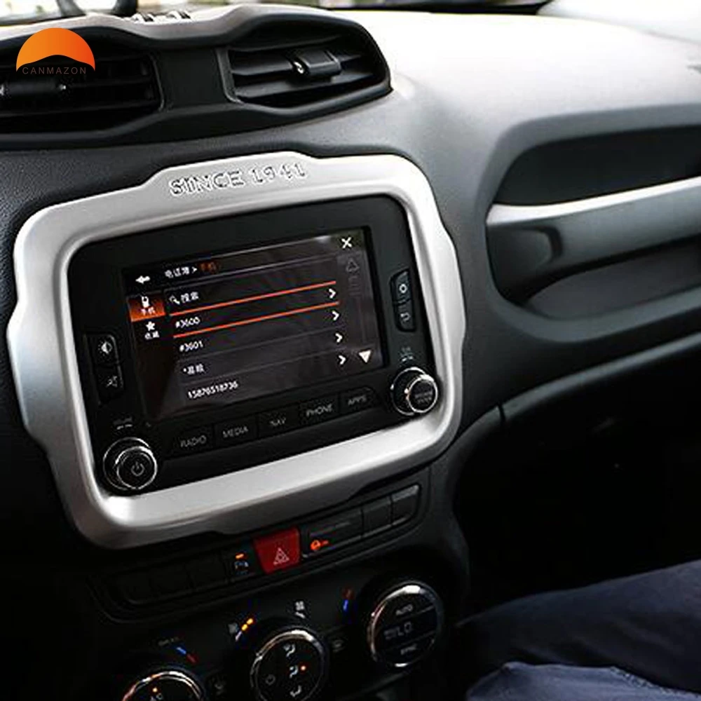 For Jeep Renegade 2014 2015 2016 Car Styling Center Console Control Navigation Decorative Cover Frame ABS