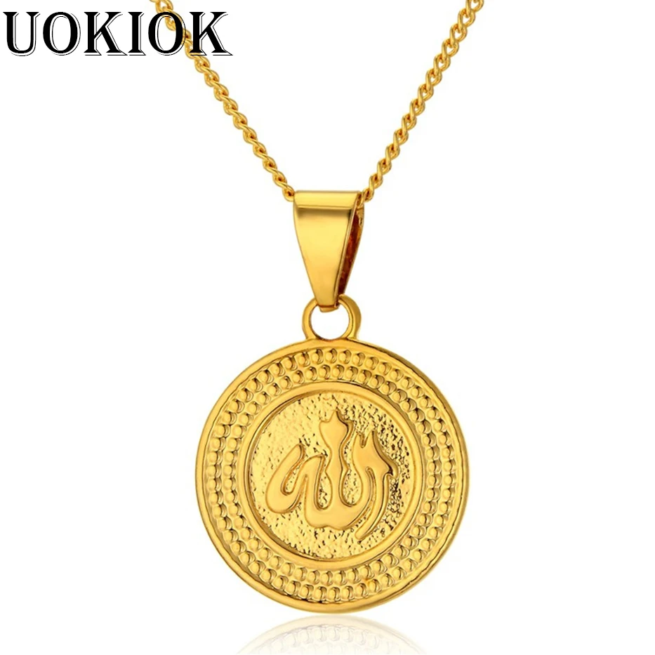 

Islam Islamic Muslim Allah Pendant Necklace Women Arabic Gold Color Religious Jewelry collier femme 2018