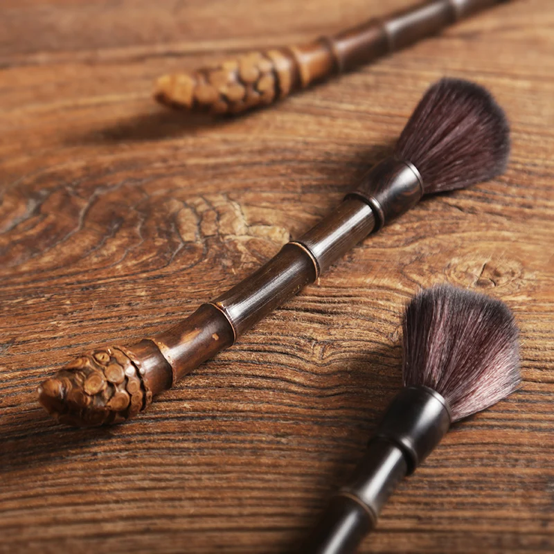 

Creative Handmade Bamboo Tea Brush Cleaner Tea Tray Green Tea Kung Fu Tea Tools Makeup Brushes Kettle Cup Pots Kitchen Washing