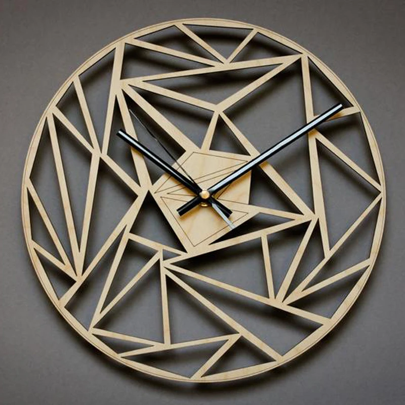 

3D Hanging Clocks Wall 12Inch Nordic Wooden Wall Clocks Modern Design/Silent Creative Wall Watches Wood/Home Decor Unique Design