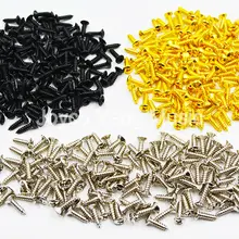 Paquete de 50 Uds. De tornillos de montaje para golpeador de guitarra de Cromo/Negro/oro 3*12mm para guitarra eléctrica ST/TL LP/SG