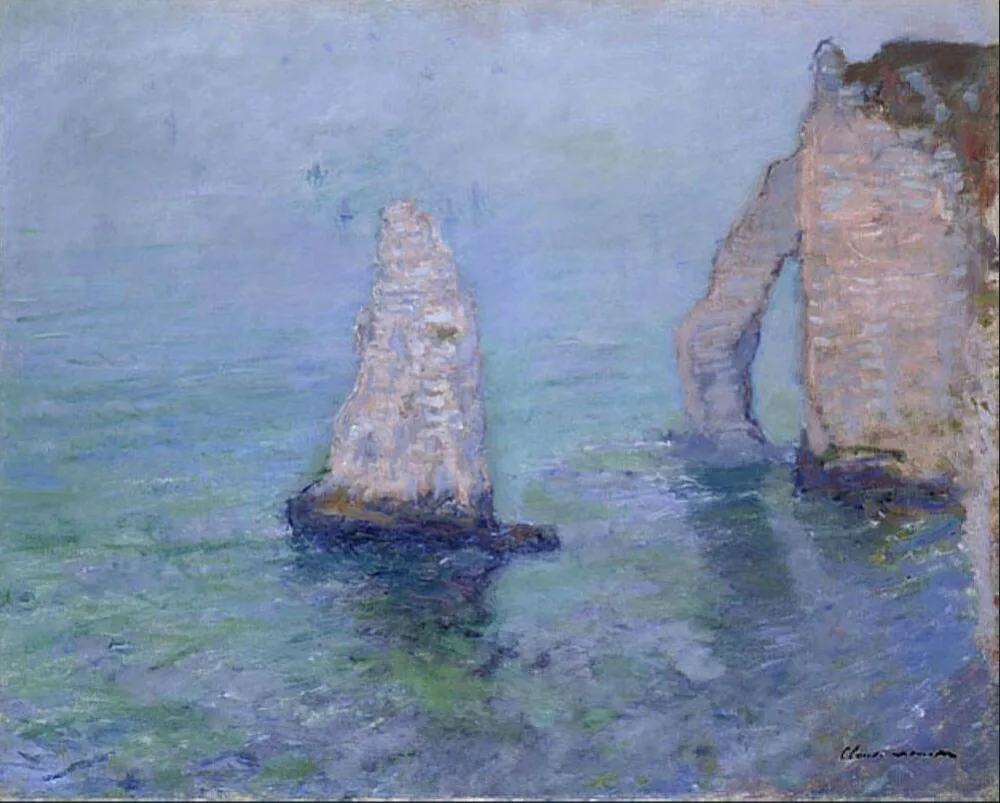 

High quality Oil painting Canvas Reproductions The Rock Needle and Porte Aval, Etretat (1885) By Claude Monet hand painted