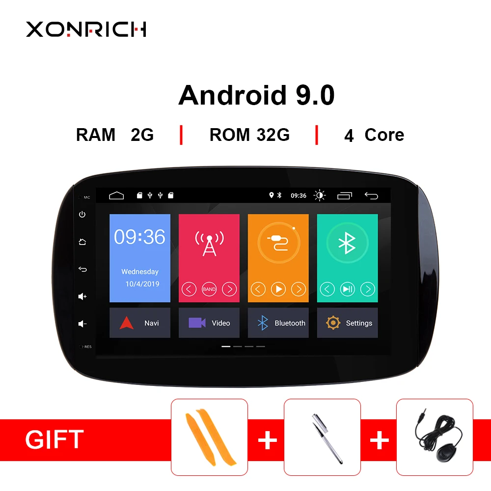 2 Din Car GPS Navigation System Stereo Multimedia AutoRadio for Mercedes Benz Smart Fortwo C453 A453 W4532015 2016 2017 2018 JBL