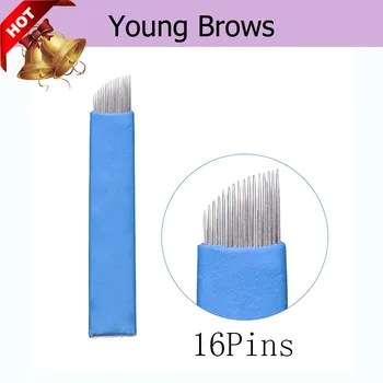 

500 pcs 16 Pins and U shape microblading needles gamma ray sterilizer 3D eyebrow disposable microblading blades